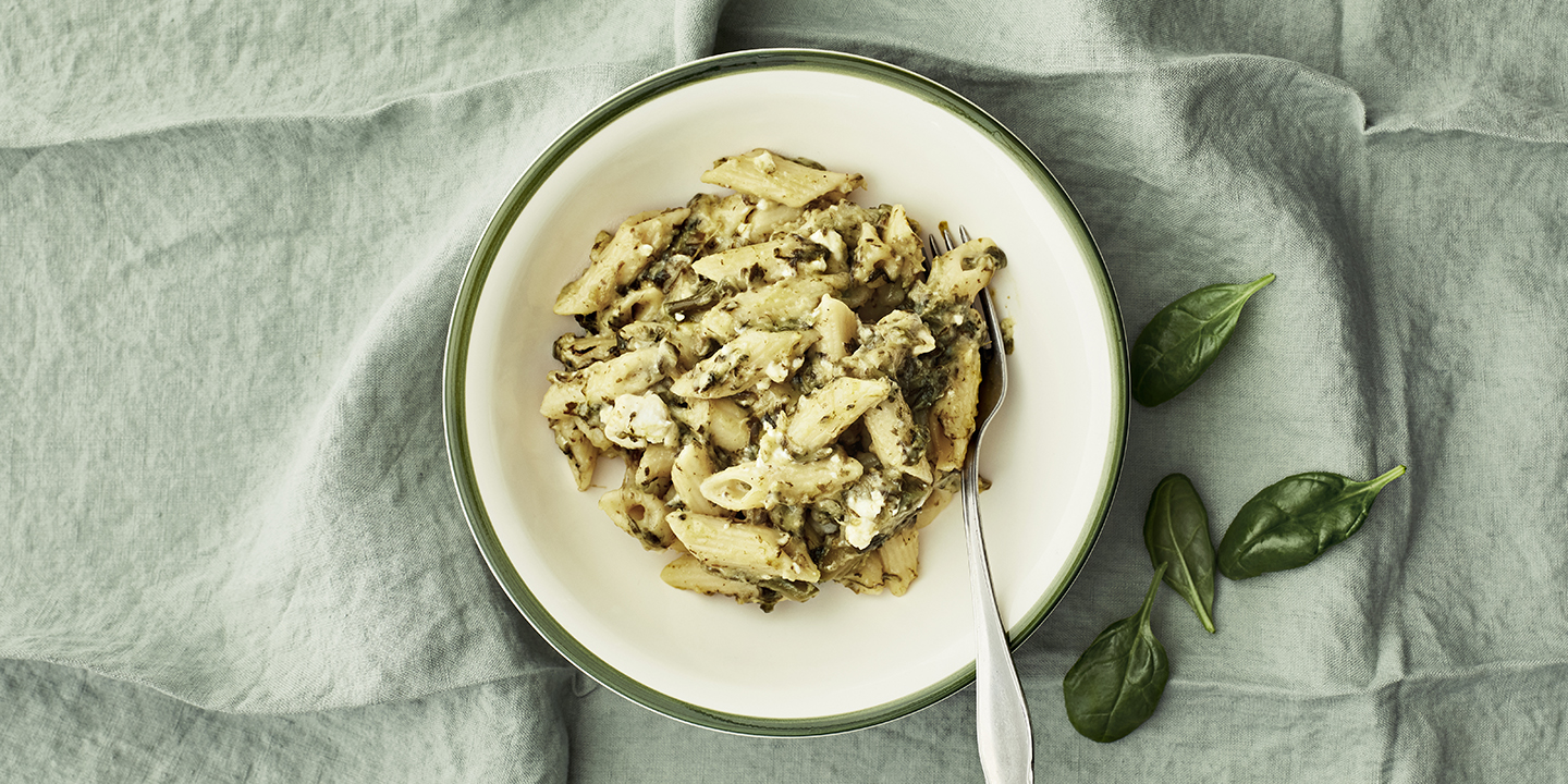 Feta-pinaattipasta